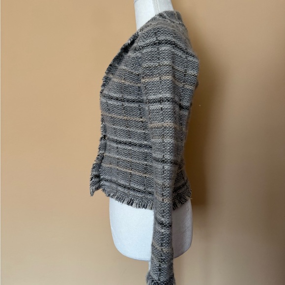 NWOT Banana Republic Women XS/S Wool Angora Rabbit Hair Fringe Cardigan Jacket - Picture 4 of 8
